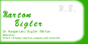 marton bigler business card